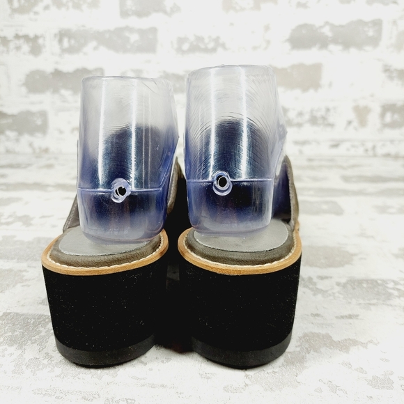 New Eileen Fisher Loti Brown Leather Platform Clogs T588 - Picture 7 of 12